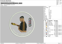 Nickothebarberr Logo Embroidery File 6 sizes
