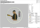 Nickothebarberr Logo Embroidery File 6 sizes