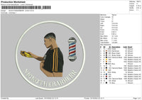 Nickothebarberr Logo Embroidery File 6 sizes