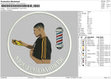 Nickothebarberr Logo Embroidery File 6 sizes