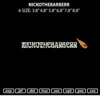 Nickothebarberr Embroidery File 6 sizes