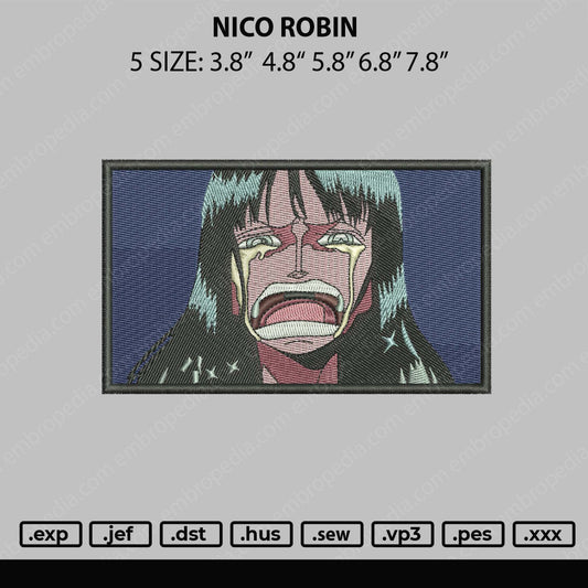 Nico Robin Embroidery File 5 sizes