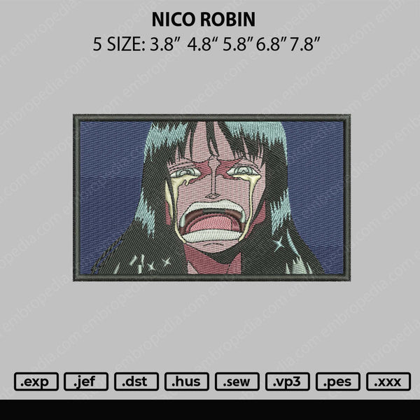 Nico Robin Embroidery File 5 sizes