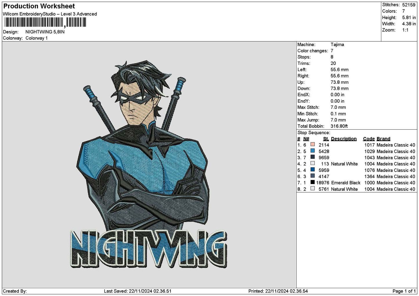 Bluehero Embroidery File 6 sizes