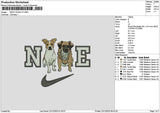 Nike 2 Dogs V2 Embroidery File 6 sizes