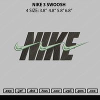 Nike 3 Swoosh Embroidery File 4 size