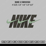 Nike 3 Swoosh Embroidery File 4 size