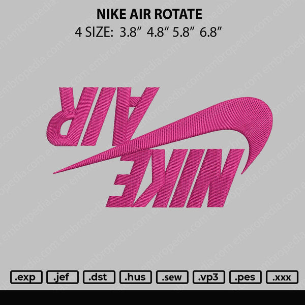 Nike Air Rotate Embroidery File 4 size