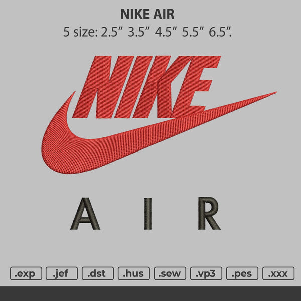 Nike Air Embroidery File 5 size