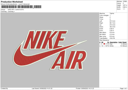 Nike Air 02 Embroidery File 5 sizes