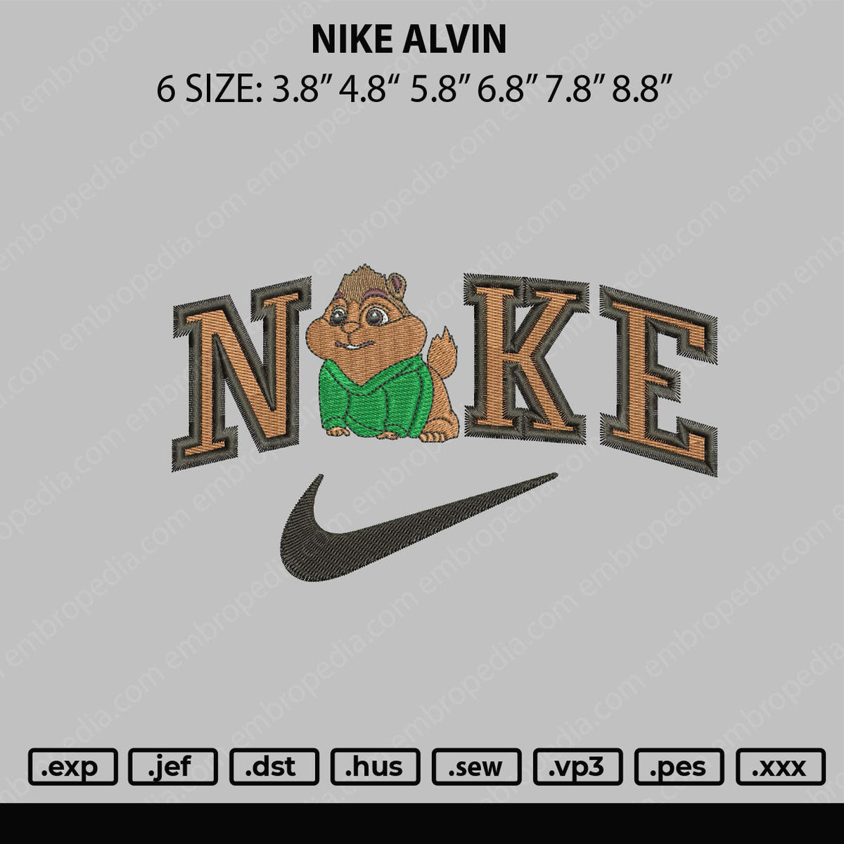 Nike Alvin Embroidery File 6 sizes