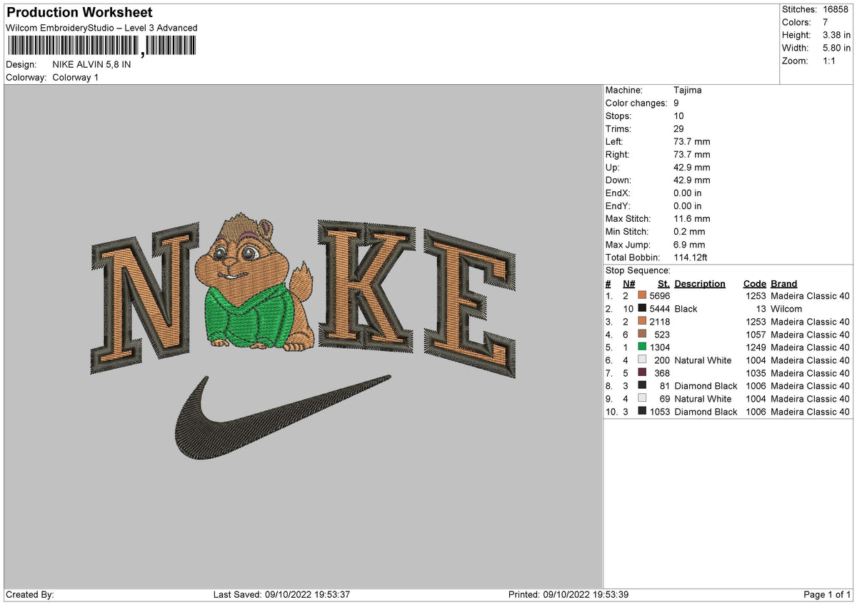 Nike Alvin Embroidery File 6 sizes
