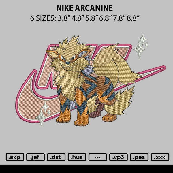 Nike Arcanine Embroidery File 6 sizes