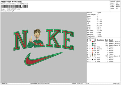 Nike Arthur Embroidery File 4 size