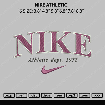 Nike Athletic Embroidery File 6 sizes