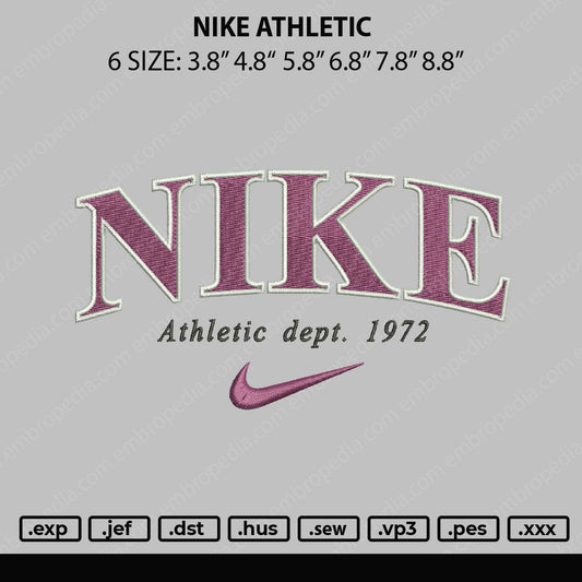 Nike Athletic Embroidery File 6 sizes