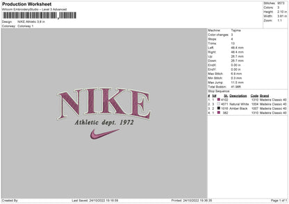 Nike Athletic Embroidery File 6 sizes