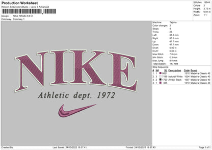 Nike Athletic Embroidery File 6 sizes