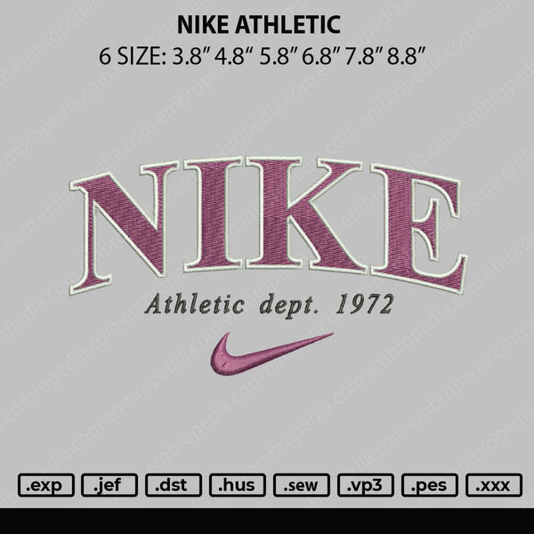 Nike Athletic Embroidery File 6 sizes