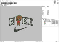 Nike Baby Groot Embroidery File 6 sizes