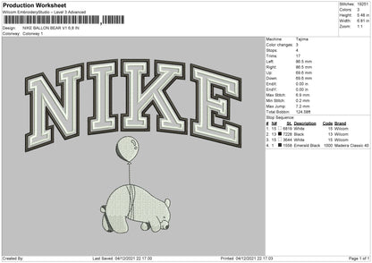Nike Ballon Embroidery File 4 Size