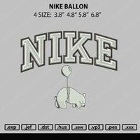 Nike Ballon Embroidery File 4 Size