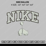 Nike Ballon Embroidery File 4 Size