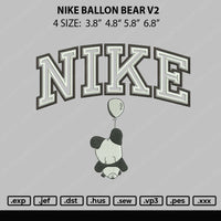 Nike Ballon Bear V2 Embroidery File 4 size