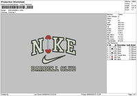 Nike Barbell Embroidery File 6 sizes