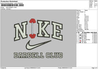 Nike Barbell Embroidery File 6 sizes