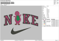 Nike Barney Embroidery File 6 sizes