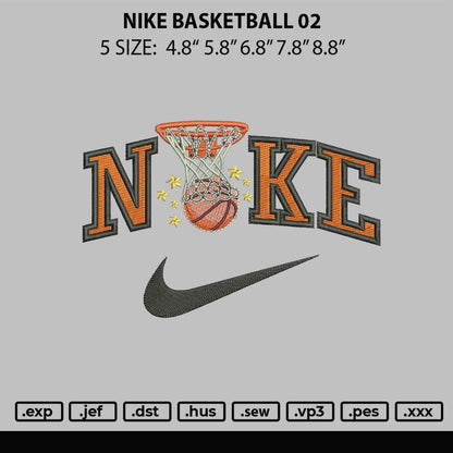 Nike BasketBall 02 Embroidery File 6 sizes