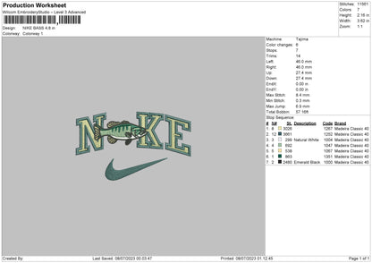 Nike Bass Embroidery File 6 sizes