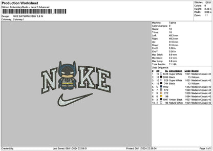 Nike Batmanchibi Embroidery File 6 sizes