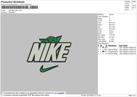 Nike Baby Yoda Embroidery File 4 size