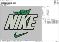 Nike Baby Yoda Embroidery File 4 size