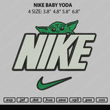 Nike Baby Yoda Embroidery File 4 size