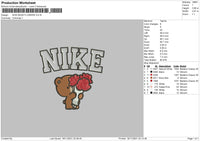 Nike Bear Flowers Embroidery File 4 size