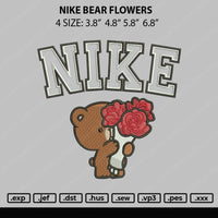 Nike Bear Flowers Embroidery File 4 size