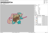 Nike Blastoise Embroidery File 6 sizes