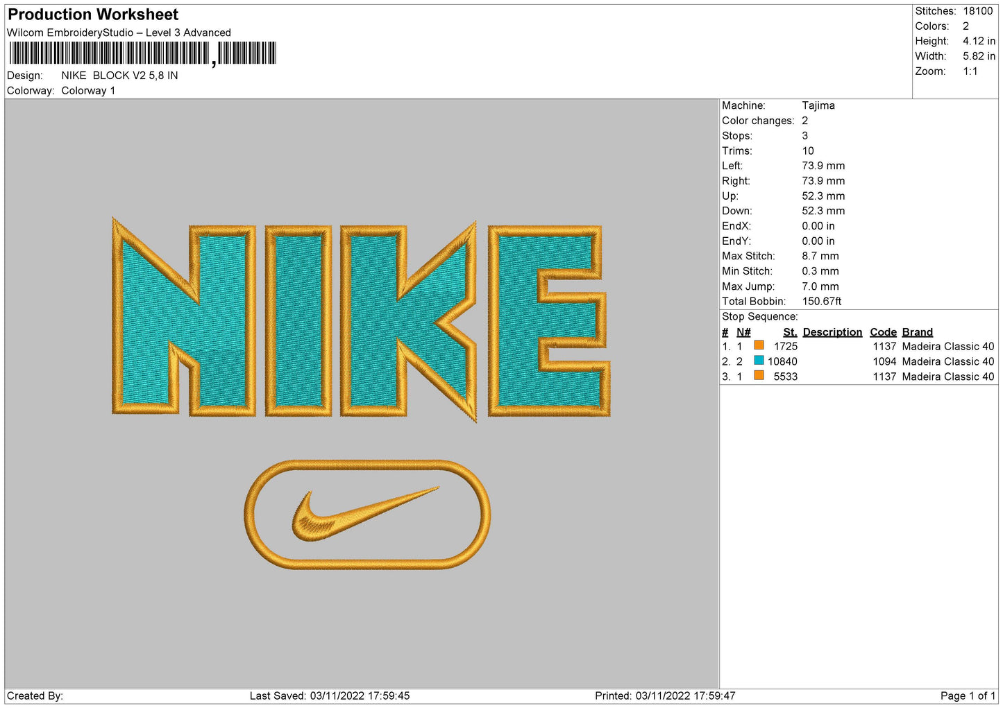 Nike Block V2 Embroider File 6 sizes