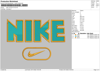 Nike Block V2 Embroider File 6 sizes