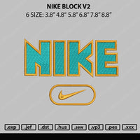 Nike Block V2 Embroider File 6 sizes