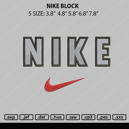 Nke Block Embroidery File 5 sizes
