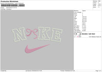 Nike Bow V2 Embroidery File 6 sizes