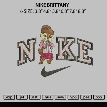 Nike Brittany Embroidery File 6 sizes