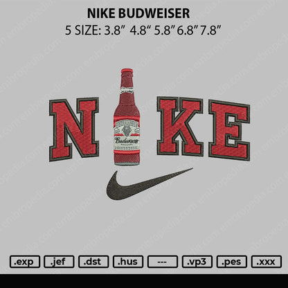 Nike Budweiser Embroidery File 5 sizes