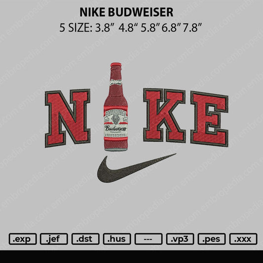 Nike Budweiser Embroidery File 5 sizes