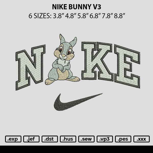 Nike Bunny V3 Embroidery File 6 sizes