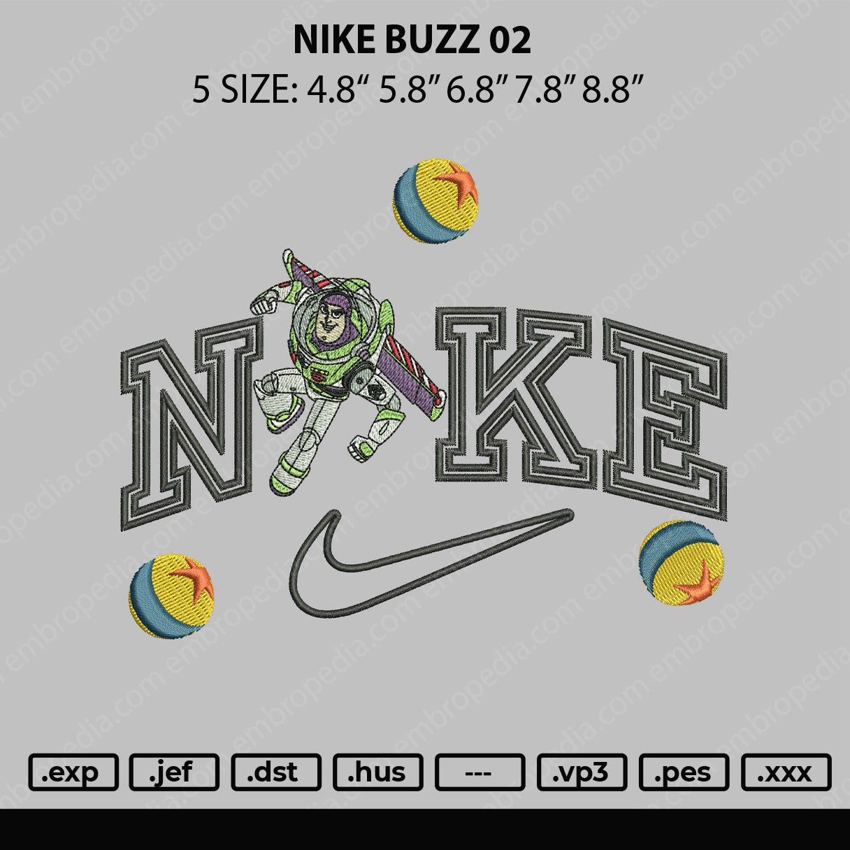 Nike Buzz 02 Embroidery File 6 sizes – Master Digitizer
